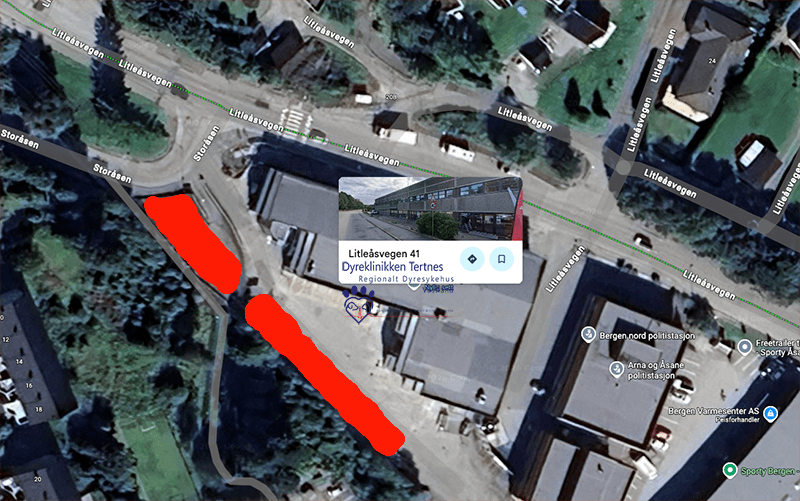 Parkering Dyreklinikken Tertnes