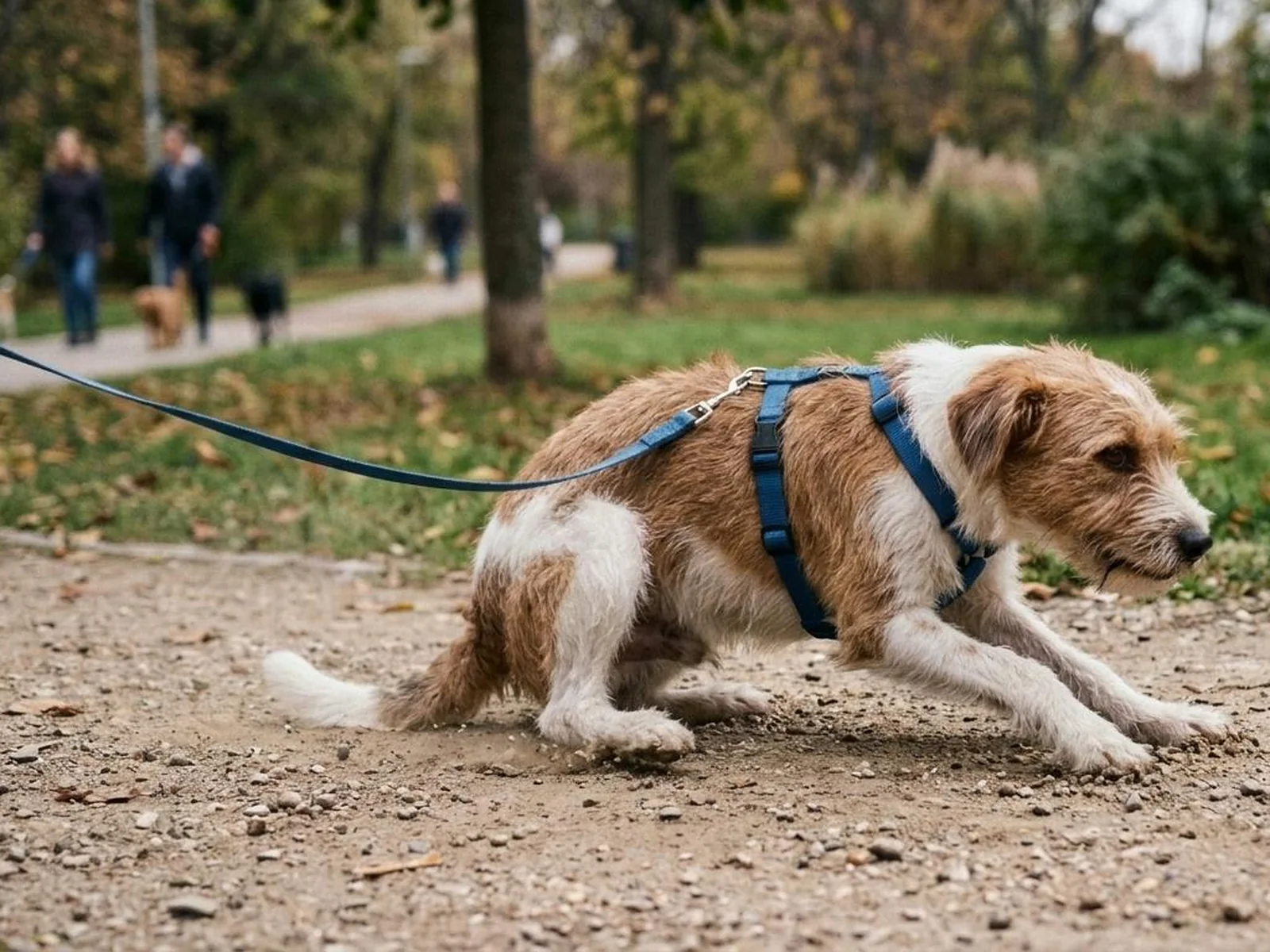 Hund sitter og aker seg bortover grusveien – det typiske tegnet på fulle eller betente analkjertler